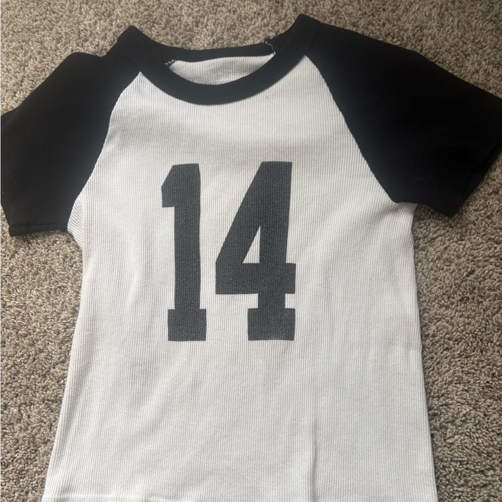Brandy Melville Black and White Number Tee